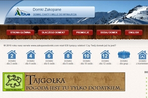 strona www.zakopanedomki.com w 2011 roku